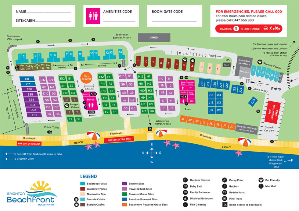 Brighton Beachfront Holiday Park Map June 2023 980x693 